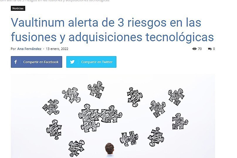 Vaultinum alerta de 3 riesgos en las fusiones y adquisiciones tecnolgicas